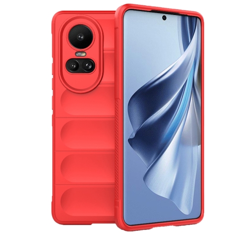 

For OPPO Reno10 5G Global Magic Shield TPU + Flannel Phone Case(Red)