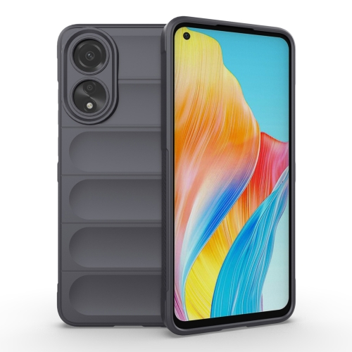 For OPPO A78 4G Global Magic Shield TPU + Flannel Phone Case(Dark Grey) for oppo a78 4g global magic shield tpu flannel phone case dark grey