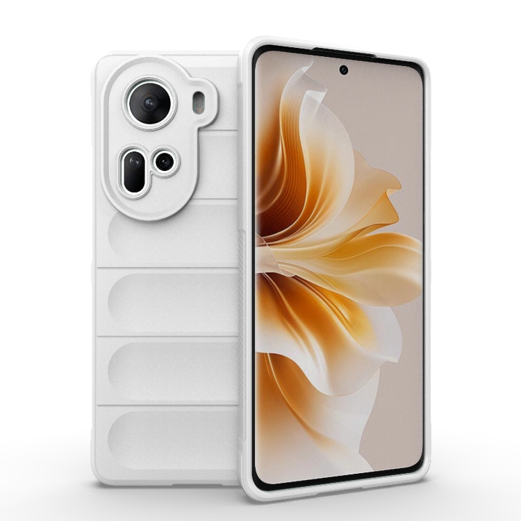 

For OPPO Reno11 5G Global Magic Shield TPU + Flannel Phone Case(White)