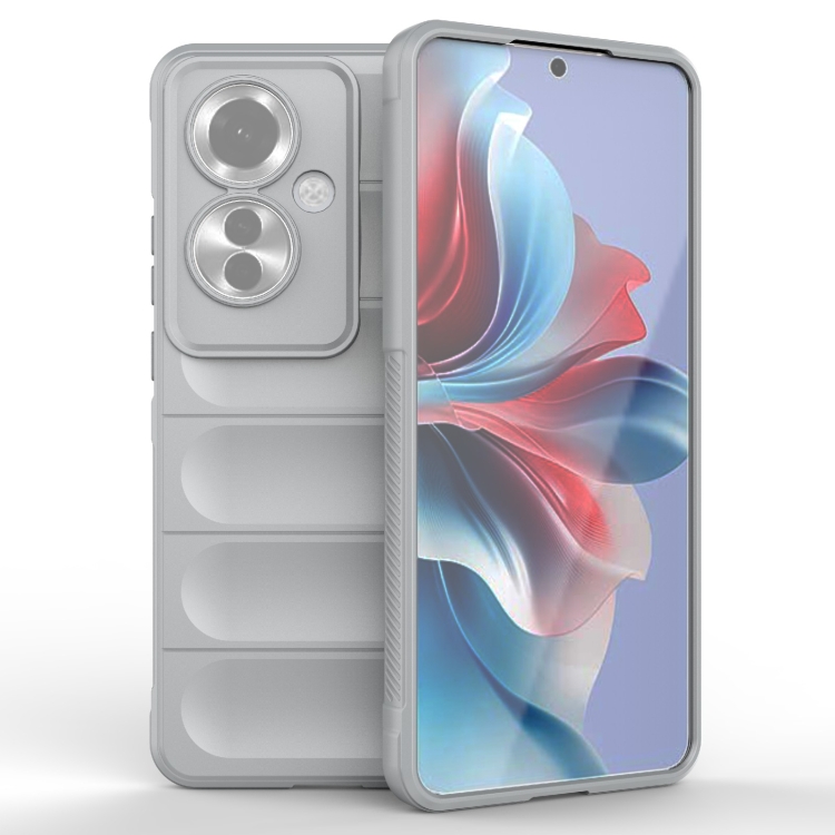 

For OPPO Reno11 F 5G Global Magic Shield TPU + Flannel Phone Case(Grey)