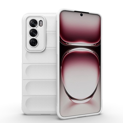 

For OPPO Reno12 Global Magic Shield TPU + Flannel Phone Case(White)