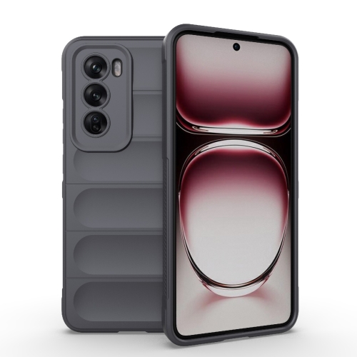 

For OPPO Reno12 Pro Global Magic Shield TPU + Flannel Phone Case(Dark Grey)