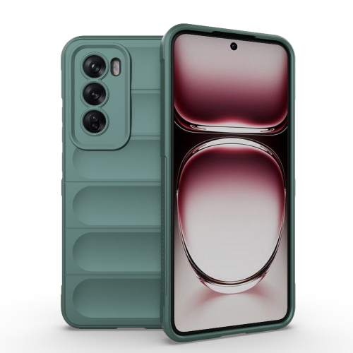 

For OPPO Reno12 Pro Global Magic Shield TPU + Flannel Phone Case(Dark Green)