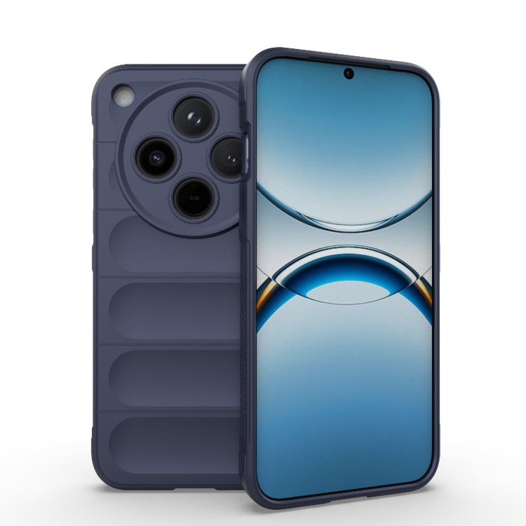 

For OPPO Find X8 5G Magic Shield TPU + Flannel Phone Case(Dark Blue)