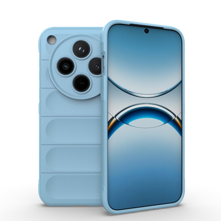 

For OPPO Find X8 5G Magic Shield TPU + Flannel Phone Case(Light Blue)