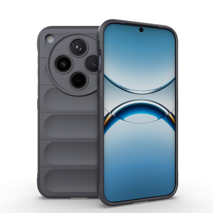 

For OPPO Find X8 5G Magic Shield TPU + Flannel Phone Case(Dark Grey)