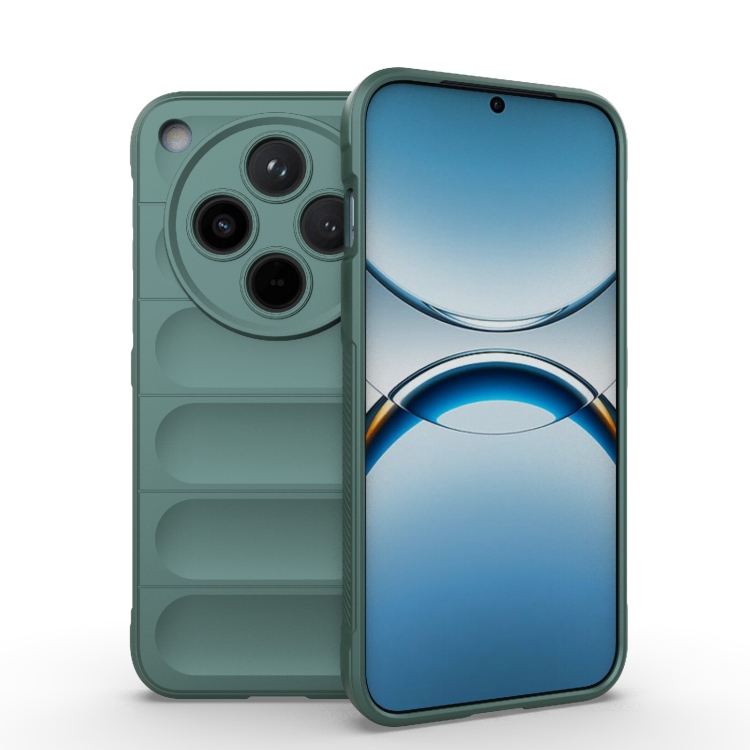

For OPPO Find X8 5G Magic Shield TPU + Flannel Phone Case(Dark Green)