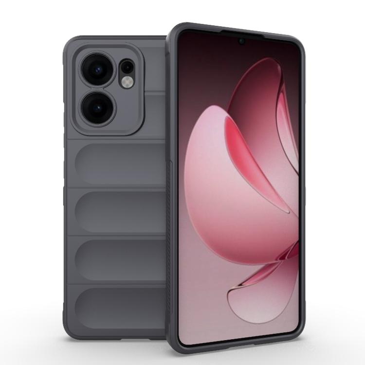 

For OPPO Reno13 F 5G Global Magic Shield TPU + Flannel Phone Case(Dark Grey)