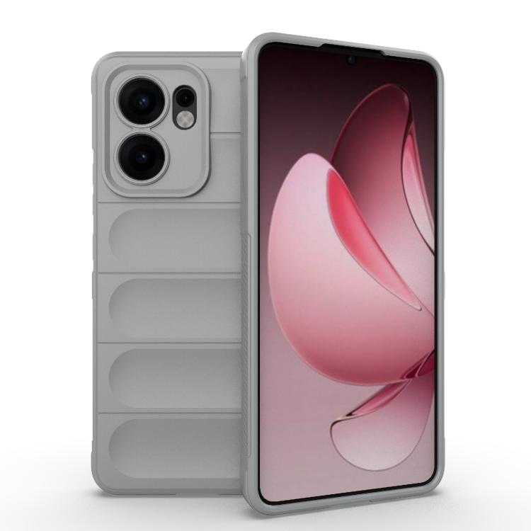 

For OPPO Reno13 F 5G Global Magic Shield TPU + Flannel Phone Case(Grey)