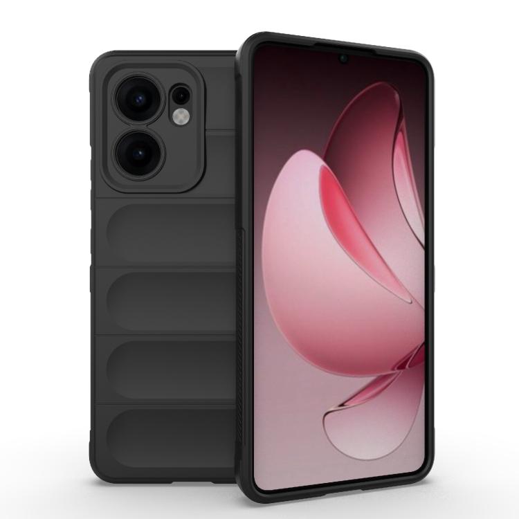 

For OPPO Reno13 F 5G Global Magic Shield TPU + Flannel Phone Case(Black)
