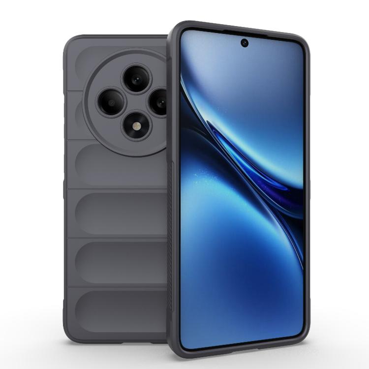 

For OPPO Reno12 F 5G Global Magic Shield TPU + Flannel Phone Case(Dark Grey)