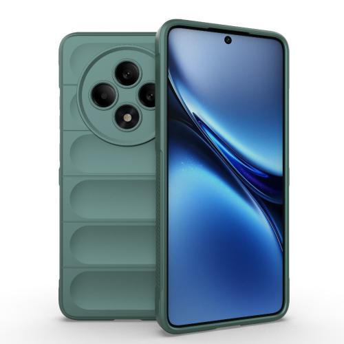 

For OPPO Reno12 F 5G Global Magic Shield TPU + Flannel Phone Case(Dark Green)