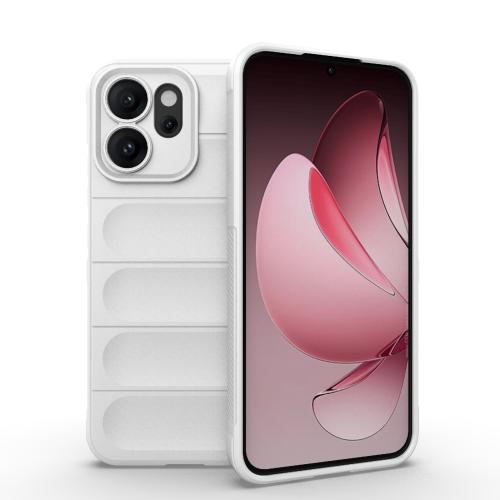 

For OPPO Reno14 5G Global Magic Shield TPU + Flannel Phone Case(White)