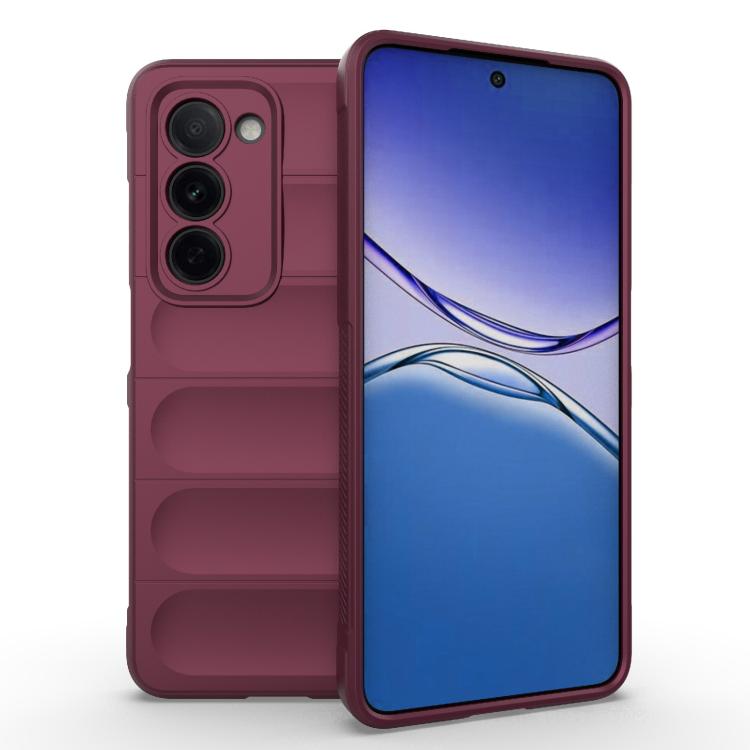 

For OPPO A5 5G Global / K13x 5G Global Magic Shield TPU + Flannel Phone Case(Wine Red)