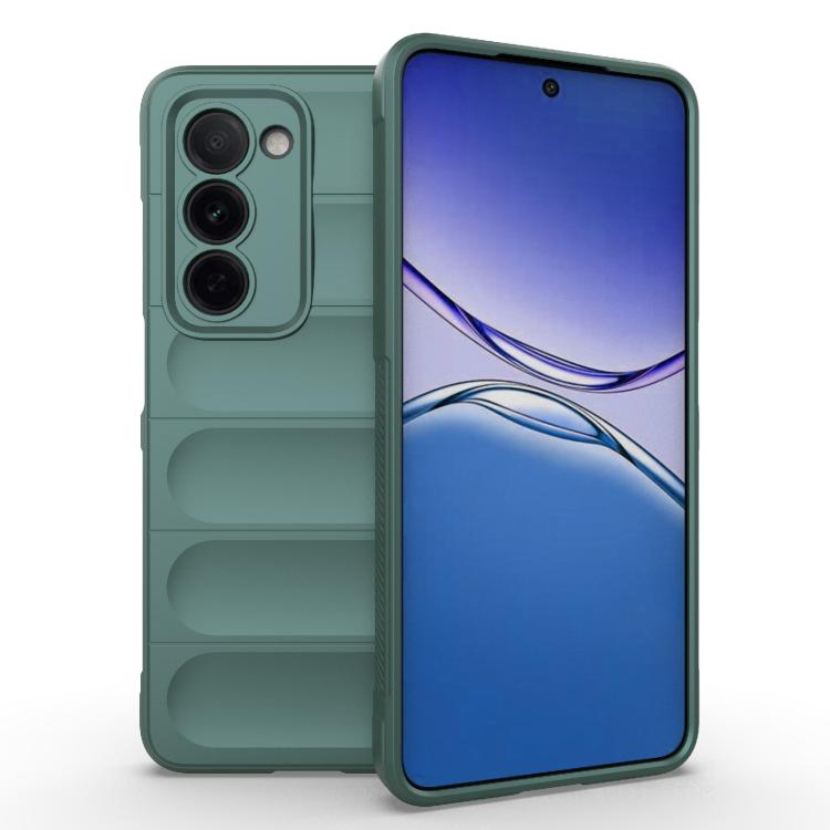 

For OPPO A5 5G Global / K13x 5G Global Magic Shield TPU + Flannel Phone Case(Dark Green)