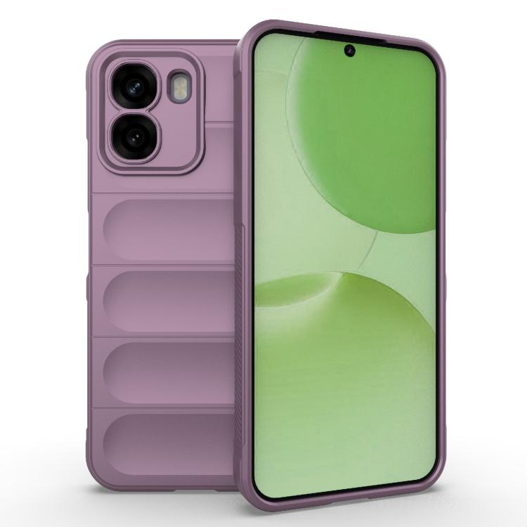 

For OPPO A6x 5G Global Magic Shield TPU + Flannel Phone Case(Purple)