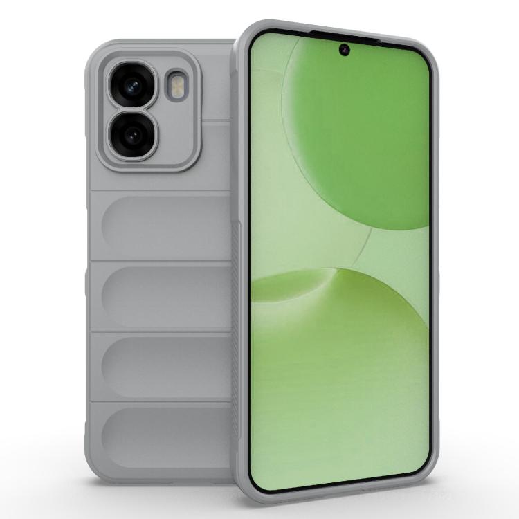 

For OPPO A6x 5G Global Magic Shield TPU + Flannel Phone Case(Grey)