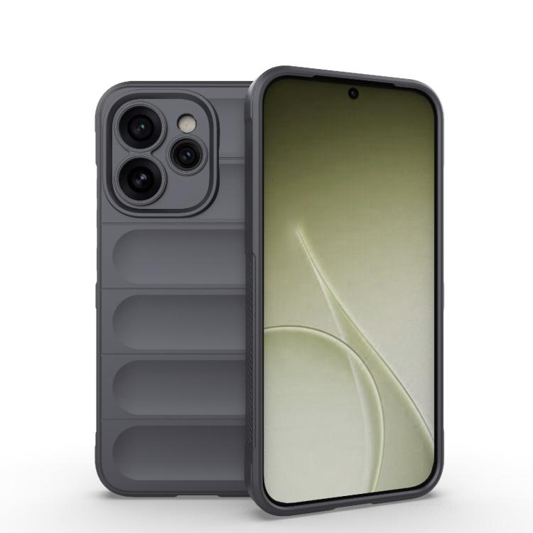 

For OPPO Reno15 Pro 5G Global Magic Shield TPU + Flannel Phone Case(Dark Grey)