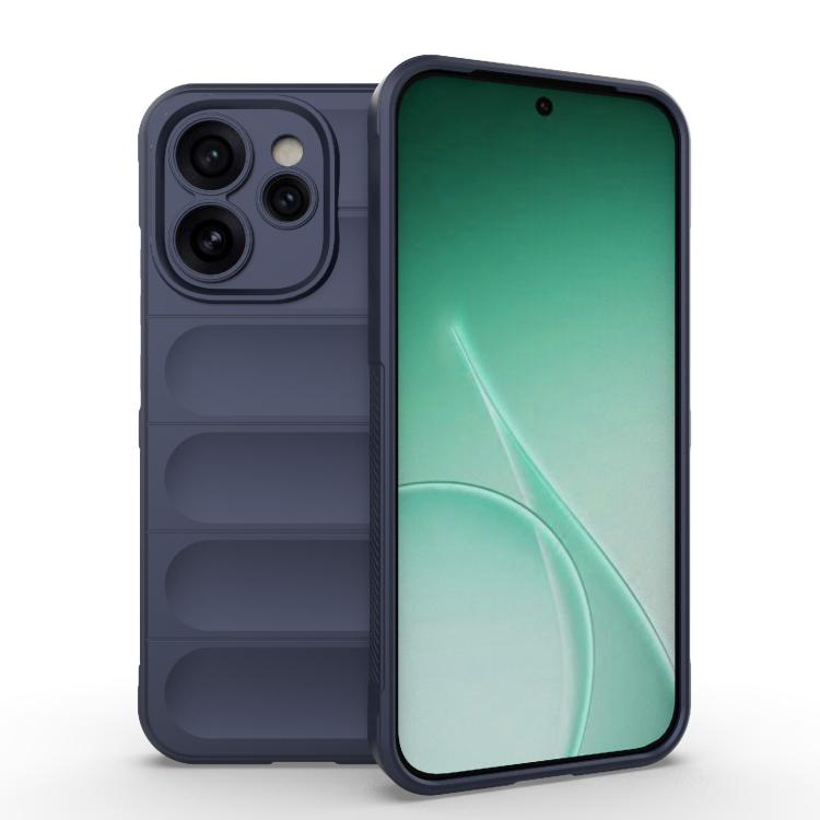 

For OPPO Reno15 Pro Max 5G Global Magic Shield TPU + Flannel Phone Case(Dark Blue)