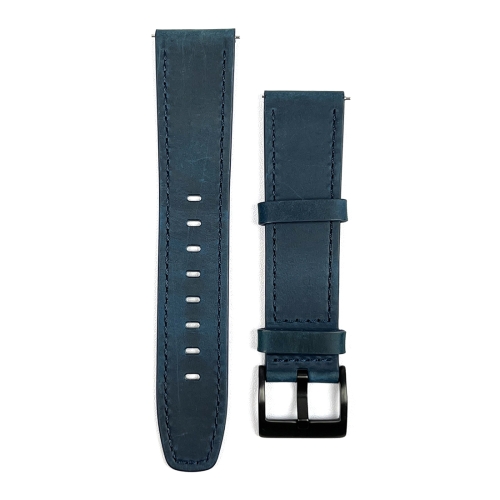 

22mm Universal Retro Texture Leather Watch Band(Blue)