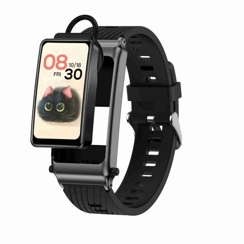 

K80 1.57 inch Silicone Band IP67 Earphone Detachable Smart Watch Support Bluetooth Call(Black)