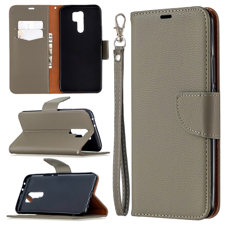 

For Xiaomi Redmi 9 Litchi Texture Pure Color Horizontal Flip PU Leather Case with Holder & Card Slots & Wallet & Lanyard(Grey)