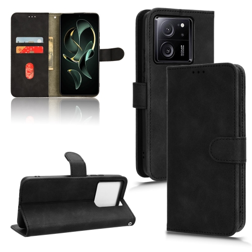 

For Xiaomi Redmi K60 Ultra Skin Feel Magnetic Flip Leather Phone Case(Black)