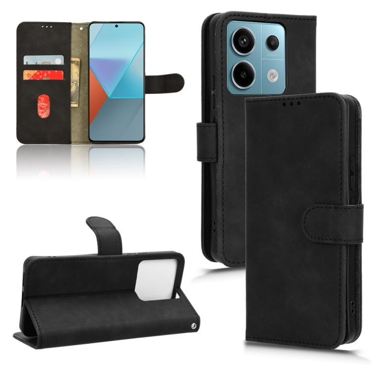 

For Xiaomi Redmi Note 13 Pro 5G Skin Feel Magnetic Flip Leather Phone Case(Black)