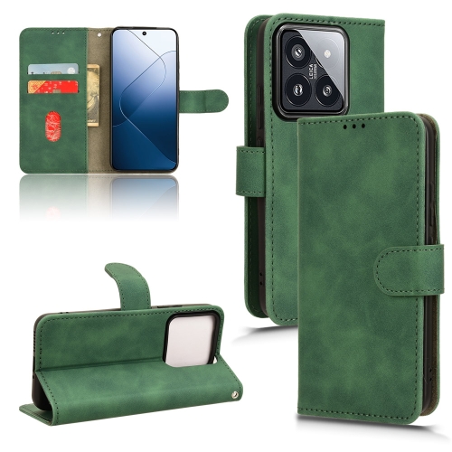 

For Xiaomi 14 Skin Feel Magnetic Flip Leather Phone Case(Green)