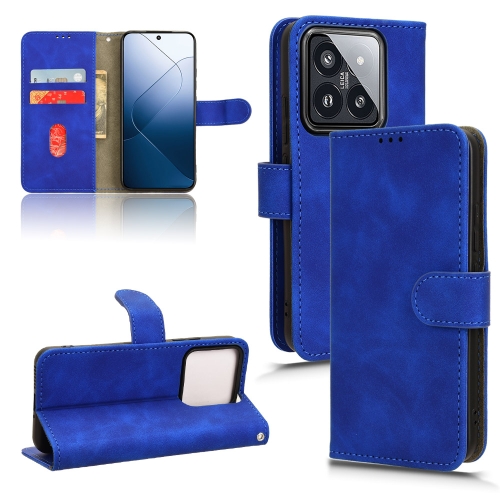 

For Xiaomi 14 Pro Skin Feel Magnetic Flip Leather Phone Case(Blue)