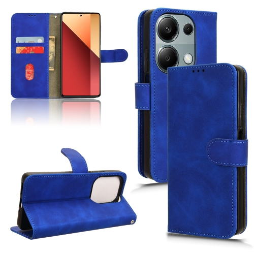 

For Xiaomi Redmi Note 13 Pro 4G Skin Feel Magnetic Flip Leather Phone Case(Blue)