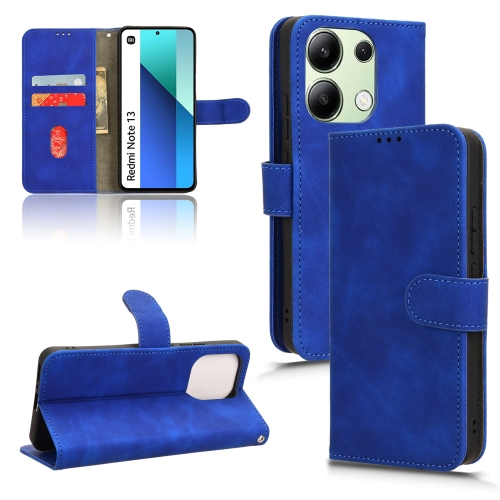

For Xiaomi Redmi Note 13 4G Skin Feel Magnetic Flip Leather Phone Case(Blue)