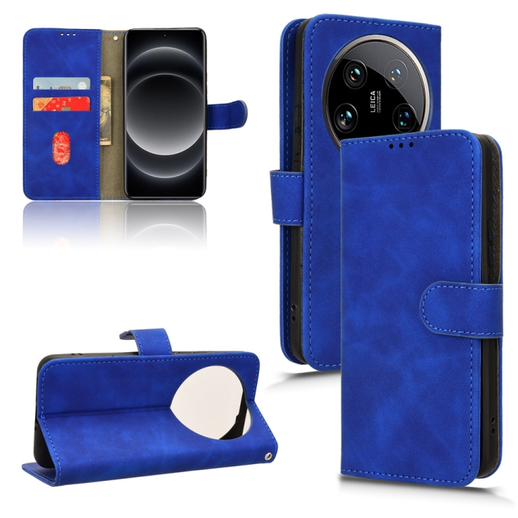

For Xiaomi 14 Ultra Skin Feel Magnetic Flip Leather Phone Case(Blue)