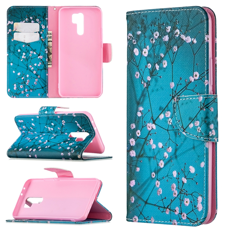 

For Xiaomi Redmi 9 Colored Drawing Pattern Horizontal Flip Leather Case with Holder & Card Slots & Wallet(Plum Blossom)