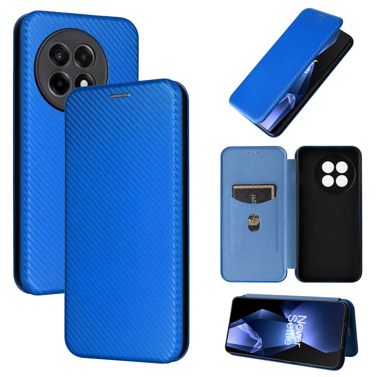 

For OnePlus Ace 5 Pro Carbon Fiber Texture Flip Leather Phone Case(Blue)