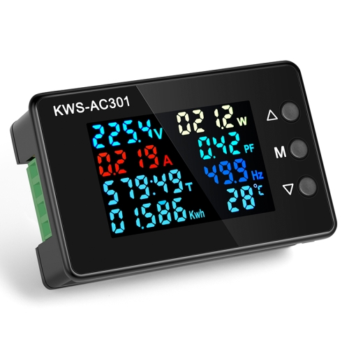 

KWS-AC301L-20A 50-300V AC Digital Current Voltmeter with 485 Communication(Black)