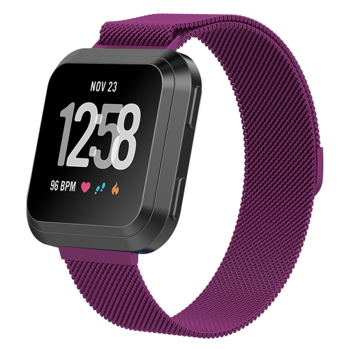 

For Fitbit Versa 2 / Fitbit Versa / Fitbit Versa Lite Milanese Watch Band,, Large Size: 2.3x25.8cm(Purple)