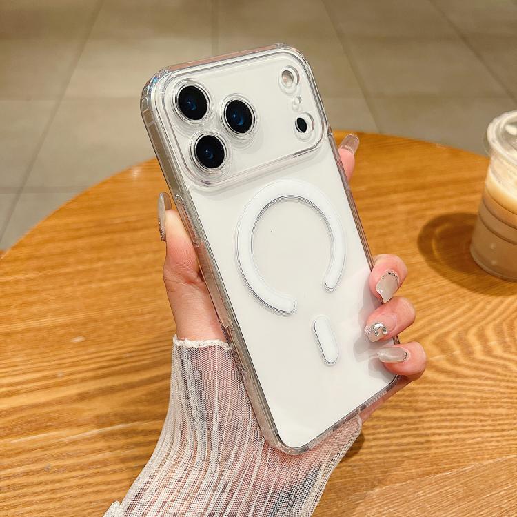 

For iPhone 17 Pro Fine Hole MagSafe Magnetic Clear Acrylic TPU Case(Transparent)