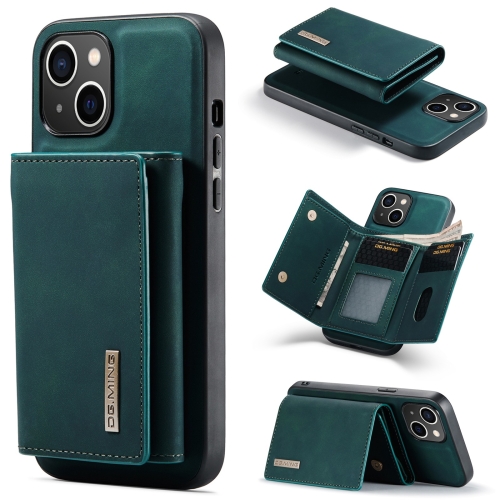 

For iPhone 15 DG.MING M1 Series 3-Fold Multi Card Wallet Leather Phone Case(Green)