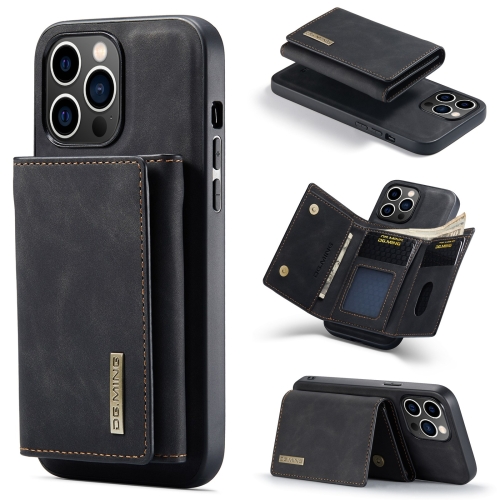 

For iPhone 15 Pro DG.MING M1 Series 3-Fold Multi Card Wallet Leather Phone Case(Black)