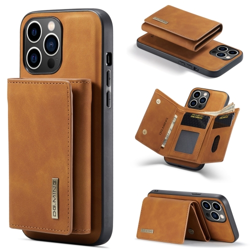 

For iPhone 15 Pro Max DG.MING M1 Series 3-Fold Multi Card Wallet Leather Phone Case(Brown)