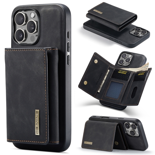 

For iPhone 16 Pro Max DG.MING M1 Series 3-Fold Multi Card Wallet Leather Phone Case(Black)