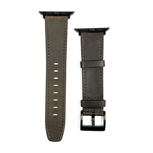 

For Apple Watch Ultra 49mm Retro Texture Leather Watch Band(Coffee Color)