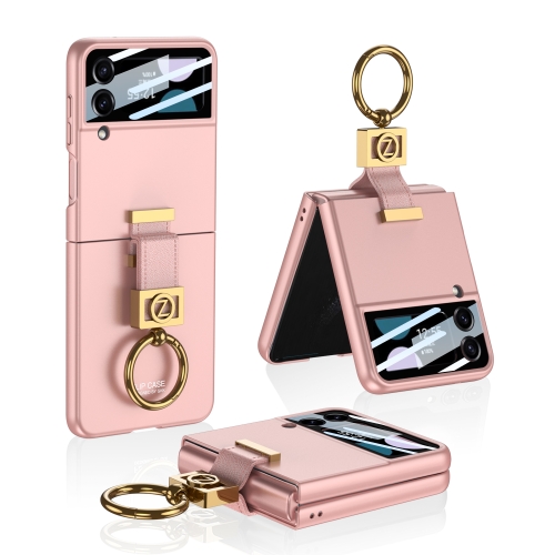 

For Samsung Galaxy Z Flip3 5G GKK Integrated Ultra-thin Phone Case with Z Ring Holder(Pink)