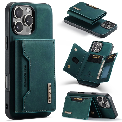 

For iPhone 16 Pro DG.MING M2 Series 3-Fold Card Bag Wallet Leather Phone Case(Green)