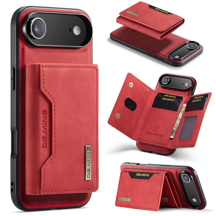 

For iPhone 17 Air DG.MING M2 Series 3-Fold Card Bag Wallet Leather Phone Case(Red)