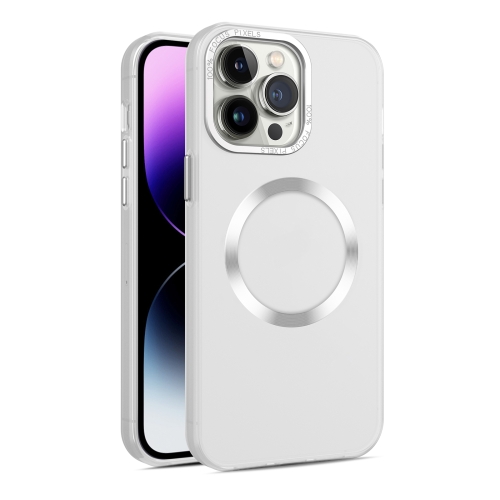 

For iPhone 14 Pro CD Texture MagSafe Frosted Translucent Phone Case(White)