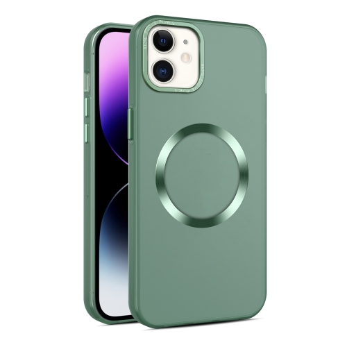 

For iPhone 12 / 12 Pro CD Texture MagSafe Frosted Translucent Phone Case(Green)