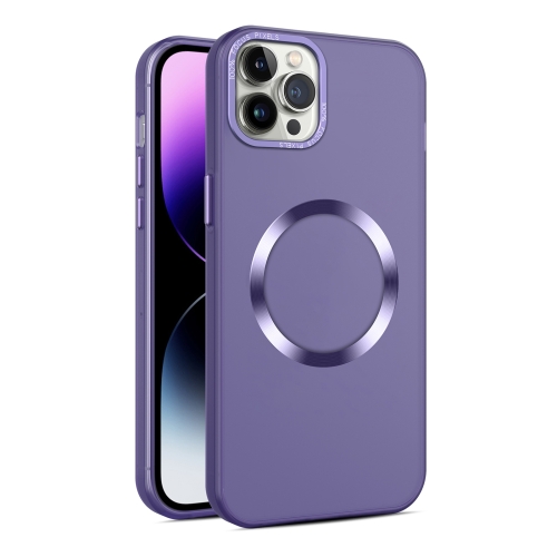 

For iPhone 11 Pro Max CD Texture MagSafe Frosted Translucent Phone Case(Dark Purple)