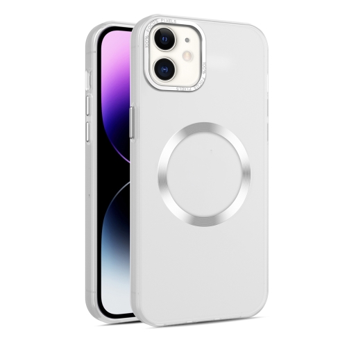 

For iPhone 11 CD Texture MagSafe Frosted Translucent Phone Case(White)